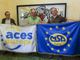 Da sn: Enrico Cimaschi - Ivan Parasacco e Maurizio Capolupo referente MSP (movimento sportivo popolare) per la Valle d'Aosta