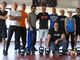 Da sx: Angelo Piccolo; Andrea Mammarella; Claudio Paonessa; Marcello Nasso; Maurizio Capolupo; Luca Portolese; Joe Carere; Miriam Savini; Luigi Sorgente, accosciato Marco Cignetti