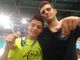I medagliati di questo Campionato regionale: da sinistra Alessio Calò, campione regionale nei 50 SL, con Alessandro Adorni, medaglia di bronzo nei 200 rana