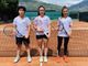 Formazione under 14 femminile della Aosta Tennis Academy con da sx Isabel Fournier, Lisamarie Rossi ed Heloise Pramotton.