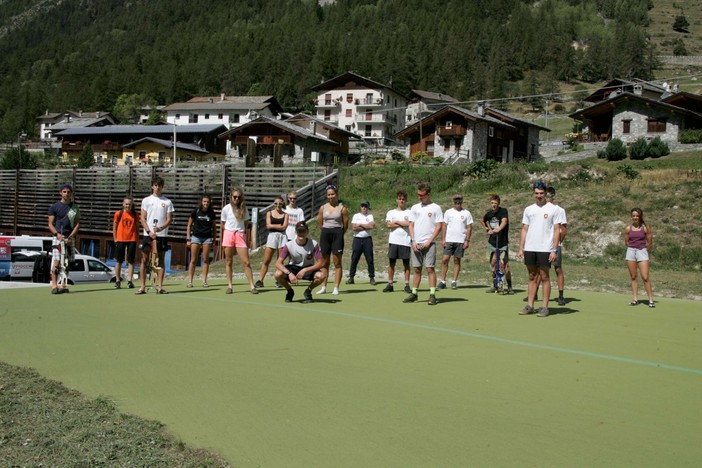 La squadra di biathlon a Bionaz La squadra di biathlon a Bionaz