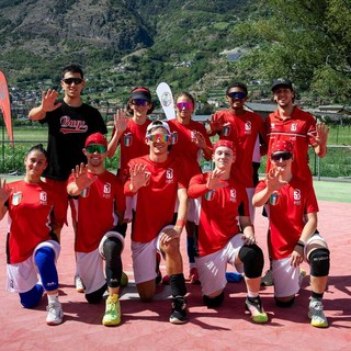 Foto Aosta Bugs: in piedi da sx: Leonardo Turo, Samantha Telve, Annalisa Bogliolo, Alexander Gamboa, Luca Grigoletto (coach). In basso da sx: Cloe Bonomo, Riccardo Sana, Alessandro Telve, Christopher Savioz, Cesare Miret.