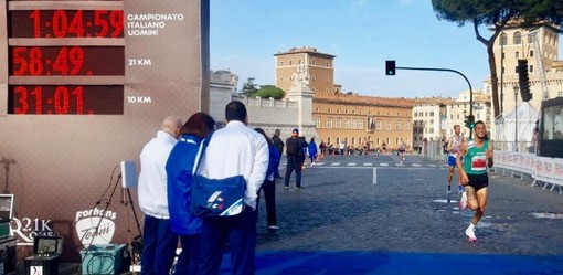 Bouamer all'arrivo della mezza di Roma