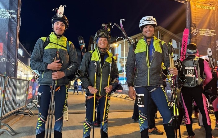 La pattuglia del Centro Addestramento Alpino — composta dal Graduato Capo Nicole Gontier, dal Graduato Scelto Lorenzo Di Francesco e dal Graduato Francesco Manzoni