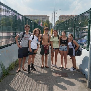 Le promesse dell'Aosta Nuoto: da sx Mattia Savoia, Lorenzo Miserocchi, Tommaso Coletta, Beatrice Mazone, Gaia Valenti e Chiara Seminara.
