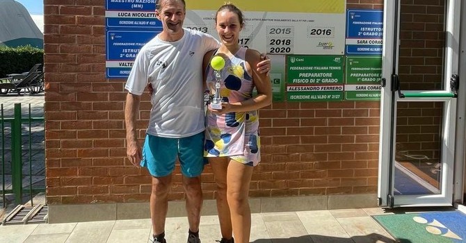 Corinne Cornaz con il suo allenatore