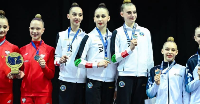Ginnastica ritmica: Elodie Godioz trionfa a Gdynia con la Nazionale italiana Junior
