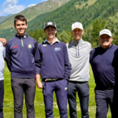Nella foto &quot;Golf Courma&quot; da sinistra Umberto Luksch, Federico Casella, Emanuele Giachino, Mathias Sciocchetti Bois, Federico Subet, David Carvallo (coach regionale), Alessandro Subet, Federico Fiabane