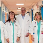 da sx il Dott. Luca Vaccaro, la Dott.ssa Francesca Lucchese,  il Dott. Franz De La Pierre (Direttore della SC Geriatria) e la Dott.ssa Fiamma Burgassi