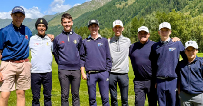 Nella foto &quot;Golf Courma&quot; da sinistra Umberto Luksch, Federico Casella, Emanuele Giachino, Mathias Sciocchetti Bois, Federico Subet, David Carvallo (coach regionale), Alessandro Subet, Federico Fiabane