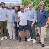Da sin: Luca Delfino,Giuseppe Sparta e Carlo Tarsia, il coach Gianni Zullo, il Sindaco di Buttigliera Alfredo Cimarella e l'Assessore Daniele Chiriotti