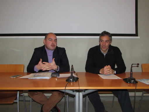 L'assessore allo Sport del Comune di Aosta, Carlo Marzi e il presidente del Coni VdA, Pier Paolo Marchiando