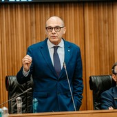 Michel Martinet in aula. A dx Corrado Jordan