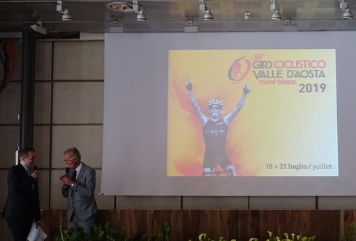 Riccardo Moret alla presentazione del Giro della Valle d'Aosta 2019