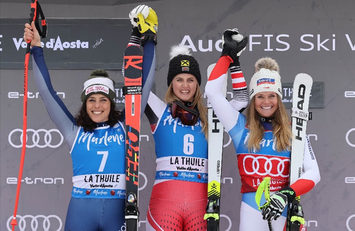 Sci: Brignone seconda nel superG di La Thuile ad un centesimo da Ortlieb e allunga in vetta alla generale