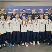 da sx Viérin, Pettenon, Gaspard, Borsato, Perrin, Perrelli, Melotti, Cerni, Robba, Dufour, Gagliano, Paonessa, con alle spalle i Tecnici delle Federazione