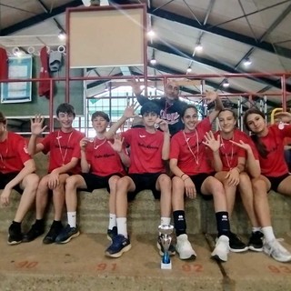 VdA medie, da sn: Emilio Agazzini, Yannick Champion, Nicolò Salice , Samuel Rica (Valdigne), Marta Timpano, Melissa Barbuto, Roksana Hoxha (Grand Combin)